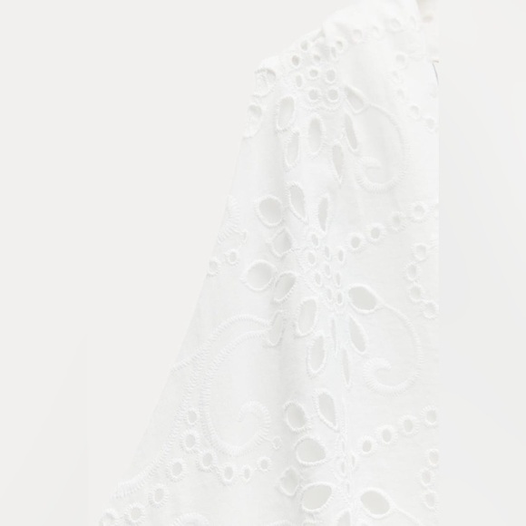 NWT. Zara ZW Collection White Cutwork Embroidery Midi Dress. Size M. - Picture 10 of 13